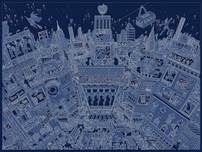 Charles Fazzino 3D Art Charles Fazzino 3D Art Fifty Shades of Broadway (Blue) (DX) 
